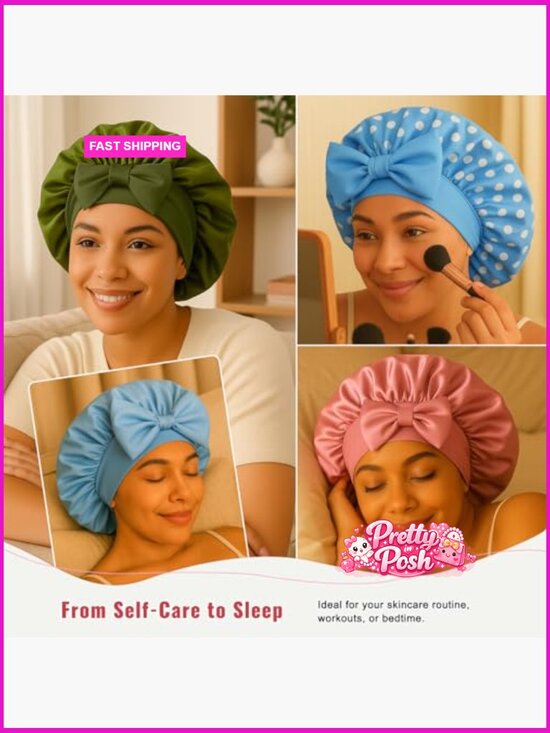 Satin Sleep Bonnet with Adjustable Strap for Curly Natural Hair main image 5